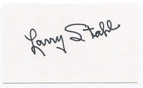 Larry Stahl Signed 3x5 Index Card Autographed MLB Baseball New York Mets