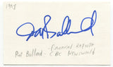 Pat Bolland Signed 3x5 Index Card Autographed Signature TV Personality Reporter