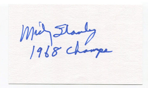 Mickey Stanley Signed 3x5 Index Card Autographed MLB Baseball Detroit Tigers