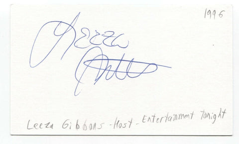 Leeza Gibbons Signed 3x5 Index Card Autographed Signature Actress Host ET