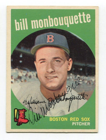 1959 Topps Bill Monbouquette Signed Baseball Card Autographed AUTO #173