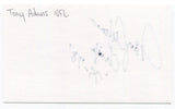 Tony Adams Signed 3x5 Index Card Autograph Signature Kansas City Chiefs 