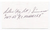 Arthur "Big Hut" Simmons Signed 3x5 Index Card Autograph Baseball Negro Leagues