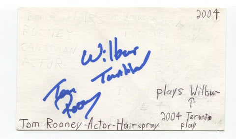 Tom Rooney Signed 3x5 Index Card Autographed Actor The Day After Tomorrow