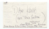 Dave Konig Signed 3x5 Index Card Autographed Signature Actor