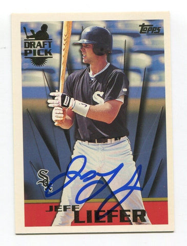 1996 Topps Draft Pick Jeff Liefer Signed Card Baseball Autograph MLB AUTO #243