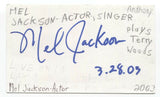 Mel Jackson Signed 3x5 Index Card Autographed Signature Actor