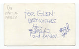 Ted Martin Signed 3x5 Index Card Autographed Signature Author Pavlov Sketch