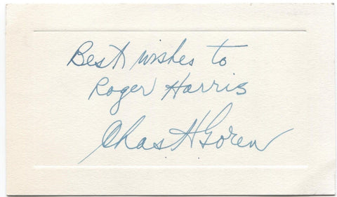 Charles Goren Signed Card Autographed Signature Mr. Bridge