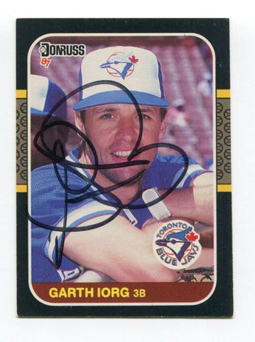 1987 Donruss Garth Iorg Signed Card Baseball MLB Autograph AUTO #394
