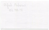 Alfred Anderson Signed 3x5 Index Card Autographed Signature Minnesota Vikings 