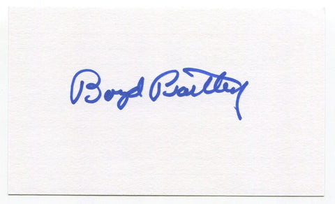 Boyd Bartley 3x5 Index Card Autographed Signature Brooklyn Dodgers Shortstop