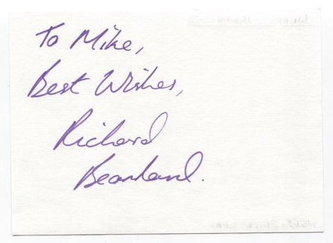 Richard Beanland Signed Page Autographed Signature Inscribed "To Mike"