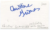 Christine Grims Signed 3x5 Index Card Autographed Writer Canadian Living