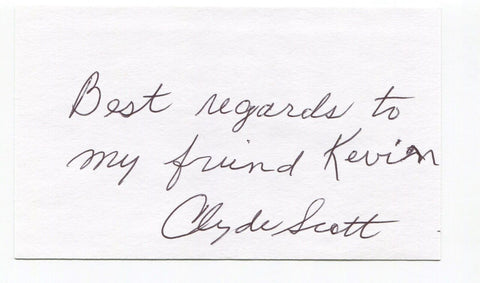 Clyde Scott Signed 3x5 Index Card Autographed NFL Football Philadelphia Eagles