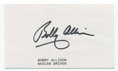 Bobby Allison Signed 3x5 Index Card Autographed Signature NASCAR Driver