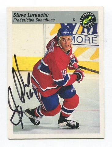 1993 Classic Pro Steve Larouche Signed Card Hockey Autograph NHL AUTO #78