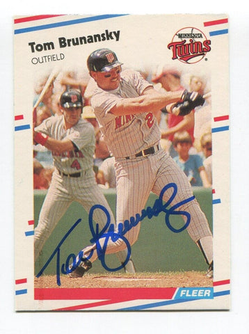 1988 Fleer Tom Brunansky Signed Card Baseball MLB Autographed AUTO #5