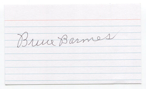Bruce Barmes Signed Index Card Autographed Baseball Washington Senators