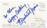 Elizabeth Baird Signed 3x5 Index Card Autographed Signature Canadian Living Chef