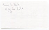 Barrie Davis Signed 3x5 Index Card Autograph WWII Flying Ace Fighter Pilot