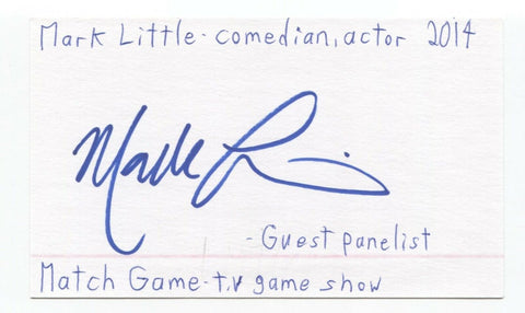 Mark Little Signed 3x5 Index Card Autographed Signature Comedian Comic Actor