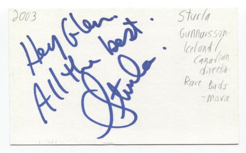 Sturla Gunnarsson Signed 3x5 Index Card Autographed Signature Film Director