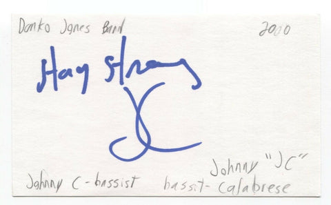 Danko Jones Band - John Calabrese Signed 3x5 Index Card Autographed Signature