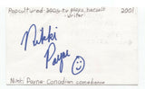 Nikki Payne Signed 3x5 Index Card Autographed Signature Actress Comedian