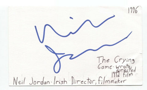 Neil Jordan Signed 3x5 Index Card Autographed Film Director The Crying Game