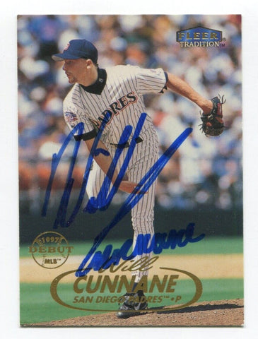 1998 Fleer Tradition Will Cunnane Signed Card Baseball MLB Autographed AUTO #181