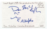 Don McKellar Signed 3x5 Index Card Autographed Signature Director Actor