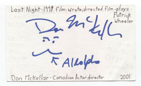 Don McKellar Signed 3x5 Index Card Autographed Signature Director Actor