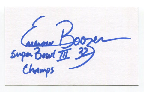 Emerson Boozer Signed 3x5 Index Card Autographed NFL Football New York Jets