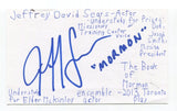 Jeff Sears Signed 3x5 Index Card Autographed Actor The Book Of Mormon