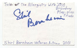 Shirl Bernheim Signed 3x5 Index Card Autographed Signature Actress