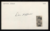 Don Heffner Signed 3 x 5 Inch Index Card Autographed Baseball Signature