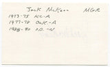 Jack McKeon Signed 3x5 Index Card Autographed MLB Baseball 2003 Florida Marlins