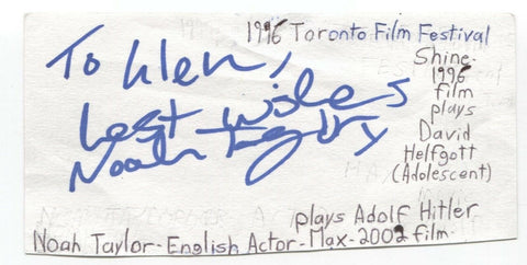 Noah Taylor Signed 3x5 Index Card Autographed Signature Game of Thrones - Locke