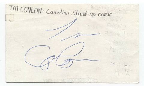 Tim Conlon Signed 3x5 Index Card Autographed Signature Comedian Comic Actor