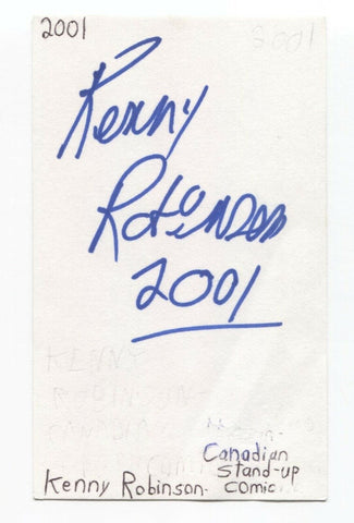 Kenny Robinson Signed 3x5 Index Card Autographed Signature Comedian Actor