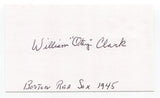 William "Otey" Clark Signed 3x5 Index Card Autographed Baseball Boston Red Sox