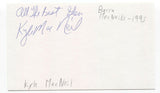 The Barra MacNeils - Kyle MacNeil Signed 3x5 Index Card Autographed Signature