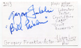 Gregory Franklin Signed 3x5 Index Card Autographed Actor Young And The Restless