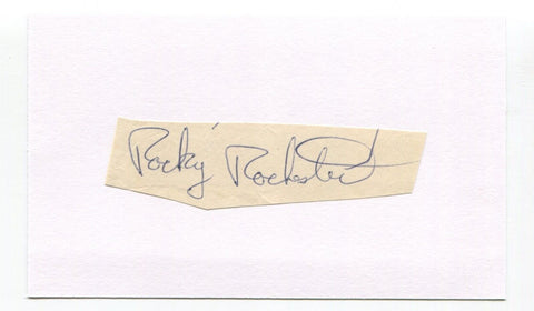 Paul "Rocky" Rochester Signed Cut Index Card Autographed Football Super Bowl III