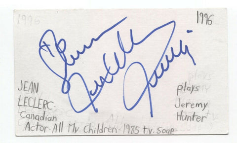 Jean LeClerc Signed 3x5 Index Card Autographed Signature Actor Dracula
