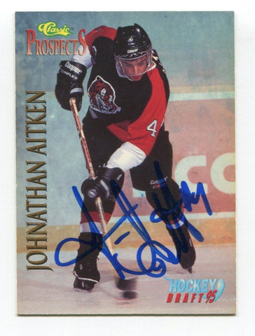 1995 Classic Prospects Johnathan Atkens Signed Card Hockey Autograph AUTO #56