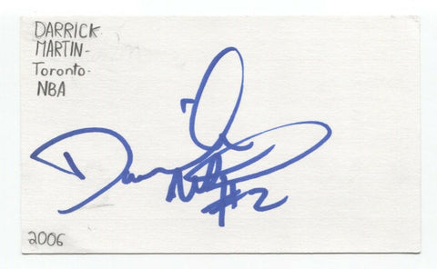 Darrick Martin Signed 3x5 Index Card Autographed Signature NBA Timberwolves