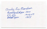 Charlie Tim Thompson Signed 3x5 Index Card Autograph Baseball MLB '54 Dodgers