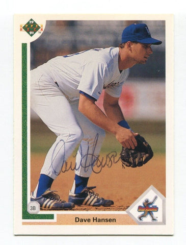 1991 Upper Deck Dave Hansen Signed Card Baseball MLB Autographed AUTO #4